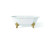 Cheviot CARLTON Cast Iron Bathtub with Faucet Holes - 70" x 32" x 26" w/ Polished Brass Feet - Custom Color of Choice - 2160-WC-7-PB