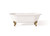 Cheviot 2168-WW-6-PB REGAL Cast Iron Bathtub with Faucet Holes and Shaughnessy Feet - 61" x 31" x 24" w/ Polished Brass Feet