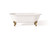 Cheviot REGAL Cast Iron Bathtub with Continuous Rolled Rim and Shaughnessy Feet - 61" x 31" x 24" w/ Polished Brass Feet - 2169-WW-PB