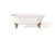 Cheviot REGAL Cast Iron Bathtub with Faucet Holes and Shaughnessy Feet - 68" x 31" x 24" w/ Polished Brass Feet - 2170-WW-7-PB