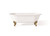 Cheviot 2171-WW-PB REGAL Cast Iron Bathtub with Continuous Rolled Rim and Shaughnessy Feet - 68" x 31" x 24" w/ Polished Brass Feet