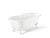 Cheviot  2174-WW-6-WH REGAL Cast Iron Bathtub with Faucet Holes - 70" x 31" x 26" w/ White Feet