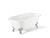 Cheviot 2175-WW-CH REGAL Cast Iron Bathtub with Continuous Rolled Rim - 70" x 31" x 26" w/ Chrome Feet