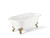 Cheviot 2175-WW-PB REGAL Cast Iron Bathtub with Continuous Rolled Rim - 70" x 31" x 26" w/ Polished Brass Feet
