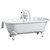 Cheviot 2180-WC-6-WH REGAL Cast Iron Bathtub with Faucet Holes and Shaughnessy Feet - 70" x 32" x 26" w/ White Feet - Custom Color of Choice