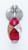 JVJ Polished Nickel 30 mm (1 3/16") Pendant Drop Door Pull - Gold and Silver on Red - 48114