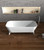 Cheviot 4173-WW PALERMO Solid Surface Bathtub - 70.75" x 31.5" x 23.75" w/ Integrated Solid Surface Legs