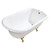 Kingston Brass Aqua Eden VCT7D483117W7 48-Inch Cast Iron Roll Top Clawfoot Tub with 7-Inch Faucet Drillings, White/Brushed Brass