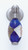 JVJ Satin Nickel 30 mm (1 3/16") Pendant Drop Door Pull - Gold and Silver on Blue - 47746