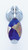 JVJ Polished Chrome 30 mm (1 3/16") Pendant Drop Door Pull - Gold and Silver on Blue - 47726