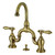 Kingston Brass KS7993BAL Heirloom Bridge Bathroom Faucet with Brass Pop-Up, Antique Brass