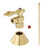 Kingston Brass CC43102TKF20 Traditional Plumbing Toilet Trim Kit, 1/2" IPS x 3/8" O.D. Comp, Polished Brass