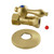 Kingston Brass CC44157K 1/2" FIP x 1/2" or 7/16" Slip Joint Quarter-Turn Straight Stop Valve with Flange, Brushed Brass