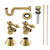 Kingston Brass CC43107VOKB30 Traditional Plumbing Sink Trim Kit with P-Trap and Overflow Drain, Brushed Brass