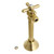 Kingston Brass CC83207X 1/2" Sweat x 3/8" OD Comp Angle Shut-Off Valve with 5" Extension, Brushed Brass
