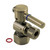 Kingston Brass CC43103DL Quarter Turn Valve (1/2" FIP X 3/8" O.D. Compression), Antique Brass