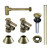 Kingston Brass CC43103DLVKB30 Modern Plumbing Sink Trim Kit with Bottle Trap and Drain, Antique Brass