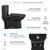 Swiss Madison SM-1T205MB Sublime One-Piece Elongated Toilet Dual-Flush 1.1/1.6 gpf in Matte Black