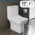 Swiss Madison SM-1T276 Carre One-Piece Square Toilet Dual Flush 1.1/1.6 gpf with 10" Rough - - White