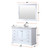 Lexora LD342248SAWQ000 Dukes 48" White Single Vanity Cabinet, White Quartz Top, White Square Sink and no Mirror