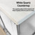 Lexora LD342248SAWQ000 Dukes 48" White Single Vanity Cabinet, White Quartz Top, White Square Sink and no Mirror
