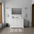Lexora LD342248SAWQ000 Dukes 48" White Single Vanity Cabinet, White Quartz Top, White Square Sink and no Mirror