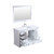 Lexora  LD342248SAWQM46F Dukes 48" White Single Vanity, White Quartz Top, White Square Sink and 46" Mirror w/ Faucet