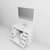 Lexora Dukes 48" White Single Vanity Cabinet, White Quartz Top, White Square Sink and 46" Mirror w/ Faucet