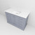 Lexora Dukes 48" Dark Grey Single Vanity Cabinet, White Quartz Top, White Square Sink and no Mirror