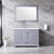Lexora  LD342248SBWQM46 Dukes 48" Dark Grey Single Vanity, White Quartz Top, White Square Sink and 46" Mirror