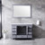 Lexora  LD342248SBWQM46 Dukes 48" Dark Grey Single Vanity, White Quartz Top, White Square Sink and 46" Mirror
