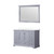 Lexora LD342248SBWQM46 Dukes 48" Dark Grey Single Vanity Cabinet, White Quartz Top, White Square Sink and 46" Mirror
