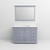 Lexora LD342248SBWQM46 Dukes 48" Dark Grey Single Vanity Cabinet, White Quartz Top, White Square Sink and 46" Mirror