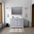 Lexora LD342248SBWQM46 Dukes 48" Dark Grey Single Vanity Cabinet, White Quartz Top, White Square Sink and 46" Mirror