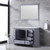 Lexora  LD342248SBWQM46F Dukes 48" Dark Grey Single Vanity, White Quartz Top, White Square Sink and 46" Mirror w/ Faucet