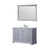 Lexora LD342248SBWQM46F Dukes 48" Dark Grey Single Vanity Cabinet, White Quartz Top, White Square Sink and 46" Mirror w/ Faucet