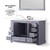 Lexora Dukes 48" Dark Grey Single Vanity Cabinet, White Quartz Top, White Square Sink and 46" Mirror w/ Faucet