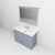 Lexora Dukes 48" Dark Grey Single Vanity Cabinet, White Quartz Top, White Square Sink and 46" Mirror w/ Faucet