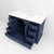 Lexora LD342248SEWQ000 Dukes 48" Navy Blue Single Vanity Cabinet, White Quartz Top, White Square Sink and no Mirror