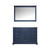 Lexora LD342248SEWQM46 Dukes 48" Navy Blue Single Vanity Cabinet, White Quartz Top, White Square Sink and 46" Mirror
