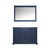 Lexora LD342248SEWQM46 Dukes 48" Navy Blue Single Vanity Cabinet, White Quartz Top, White Square Sink and 46" Mirror