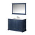 Lexora  LD342248SEWQM46F Dukes 48" Navy Blue Single Vanity, White Quartz Top, White Square Sink and 46" Mirror w/ Faucet