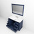 Lexora LD342248SEWQM46F Dukes 48" Navy Blue Single Vanity Cabinet, White Quartz Top, White Square Sink and 46" Mirror w/ Faucet