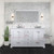Lexora LD342260DAWQ000 Dukes 60" White Double Vanity Cabinet, White Quartz Top, White Square Sinks and no Mirror
