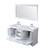 Lexora  LD342260DAWQM58 Dukes 60" White Double Vanity, White Quartz Top, White Square Sinks and 58" Mirror