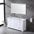 Lexora  LD342260DAWQM58 Dukes 60" White Double Vanity, White Quartz Top, White Square Sinks and 58" Mirror