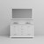 Lexora LD342260DAWQM58F Dukes 60" White Double Vanity Cabinet, White Quartz Top, White Square Sinks and 58" Mirror w/ Faucets