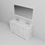Lexora Dukes 60" White Double Vanity Cabinet, White Quartz Top, White Square Sinks and 58" Mirror w/ Faucets