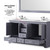 Lexora LD342260DBWQ000 Dukes 60" Dark Grey Double Vanity Cabinet, White Quartz Top, White Square Sinks and no Mirror