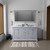 Lexora LD342260DBWQ000 Dukes 60" Dark Grey Double Vanity Cabinet, White Quartz Top, White Square Sinks and no Mirror